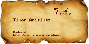 Tibor Aniziusz névjegykártya